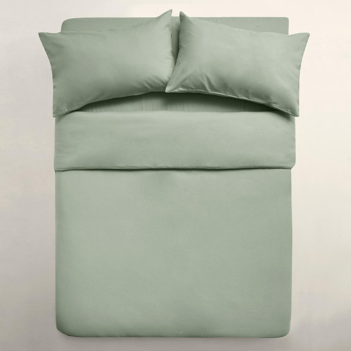 Simply Brushed Cotton Duvet Cover and Pillowcase Set Sage (Green) – image 4