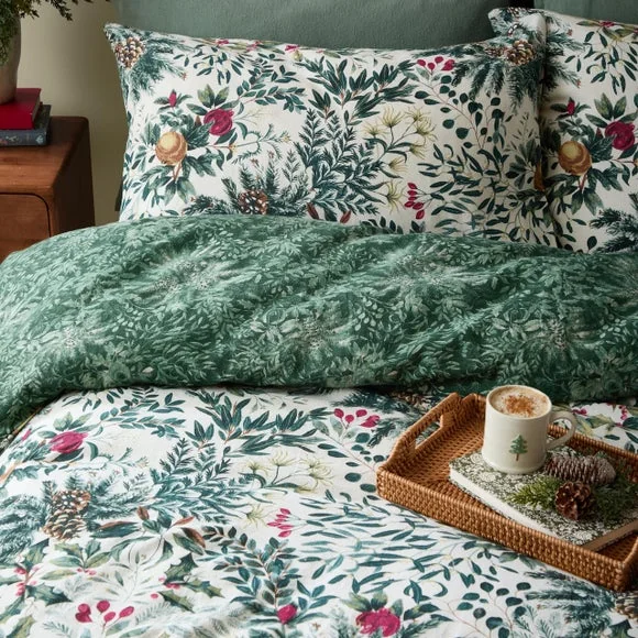 Wylder Winter Foliage 100% Brushed Cotton Duvet Cover & Pillowcase Set – image 2