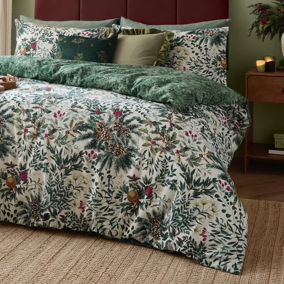 Wylder Winter Foliage 100% Brushed Cotton Duvet Cover & Pillowcase Set – image 3