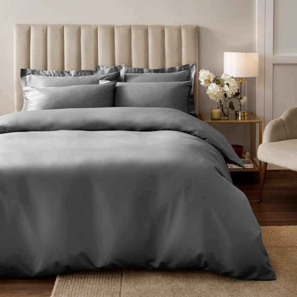Soft & Silky Duvet Cover and Pillowcase Set Dove (Grey) – image 1