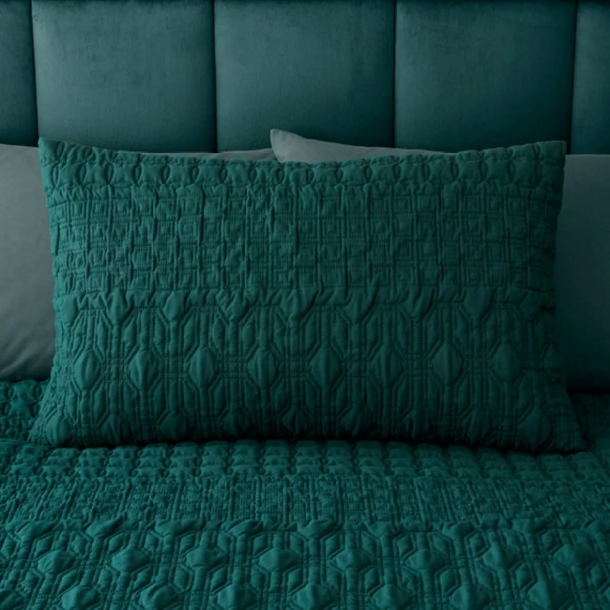 Billie Emerald Duvet Cover and Pillowcase Set Emerald – image 2