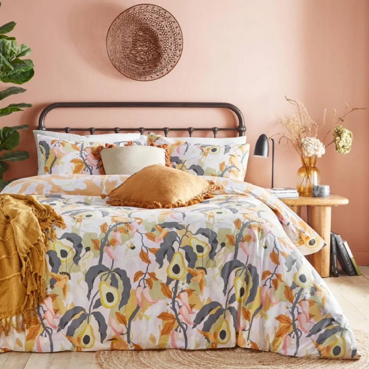 furn. Huerta Orange Duvet Cover and Pillowcase Set Orange – image 1