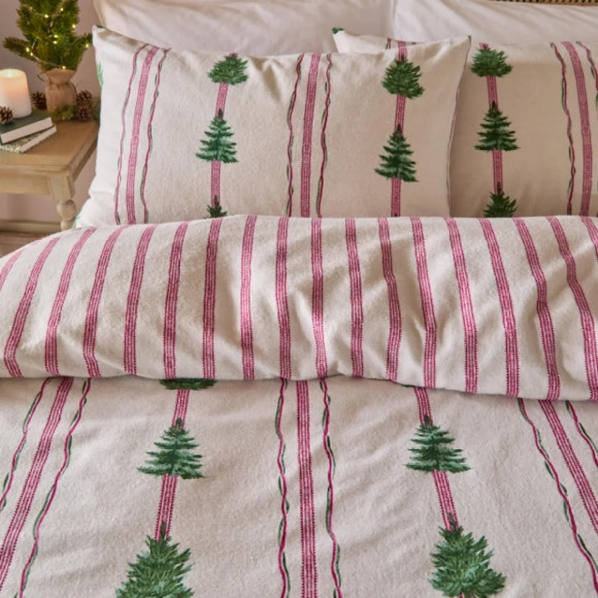 Wylder Spruce Stripe 100% Brushed Cotton Duvet Cover & Pillowcase Set – image 2
