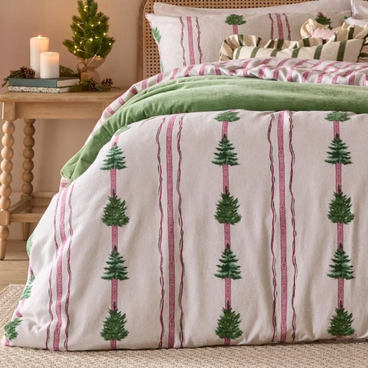 Wylder Spruce Stripe 100% Brushed Cotton Duvet Cover & Pillowcase Set – image 3