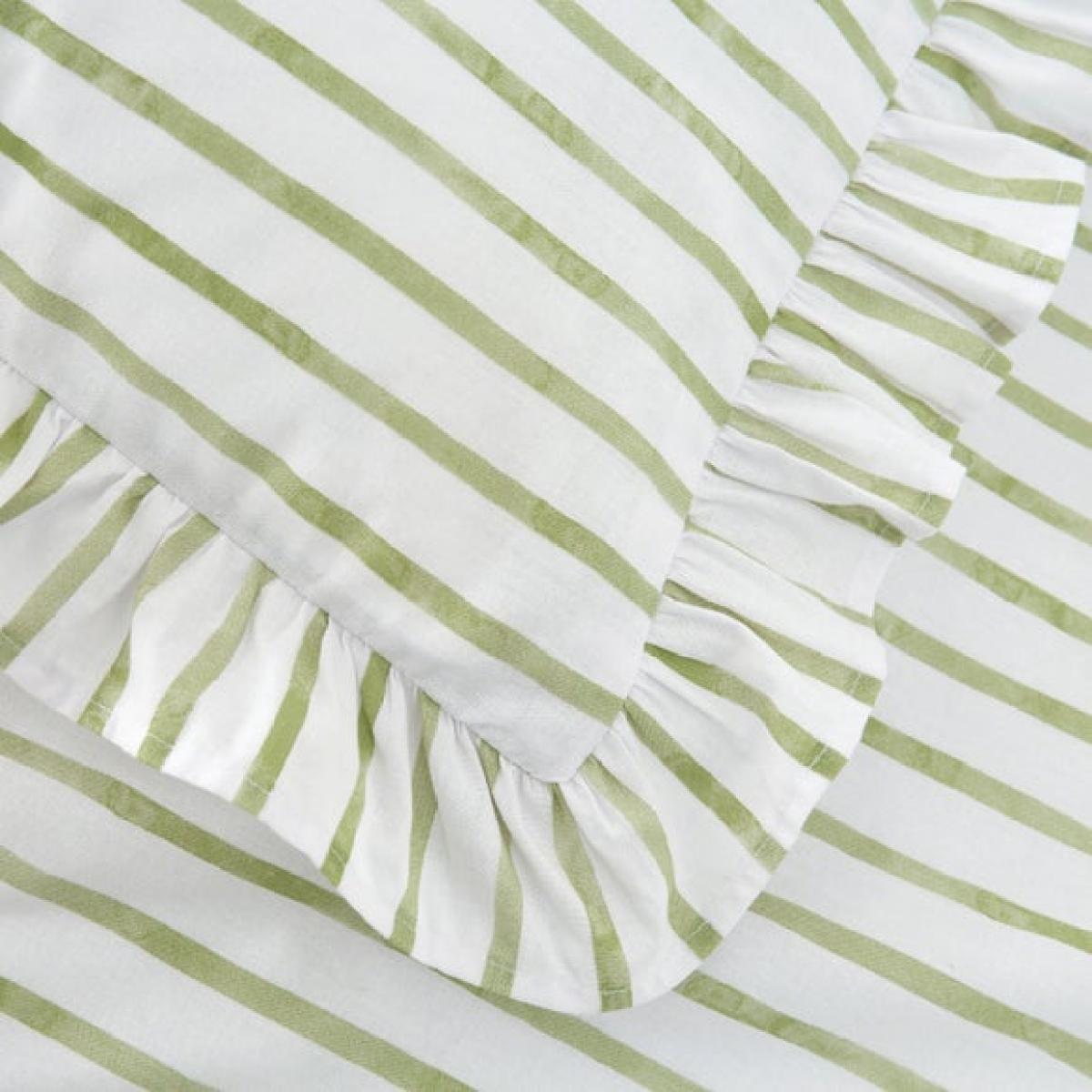 Laylah Frilled Stripe Duvet Cover & Pillowcase Set – image 4