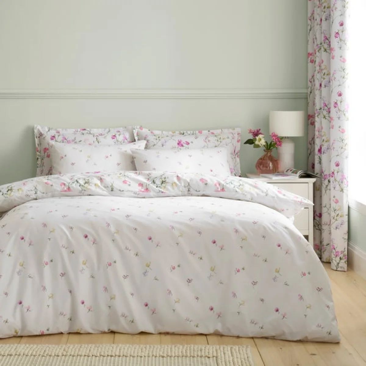 Raya Sweetpea Polycotton Duvet Cover & Pillowcase Set – image 2