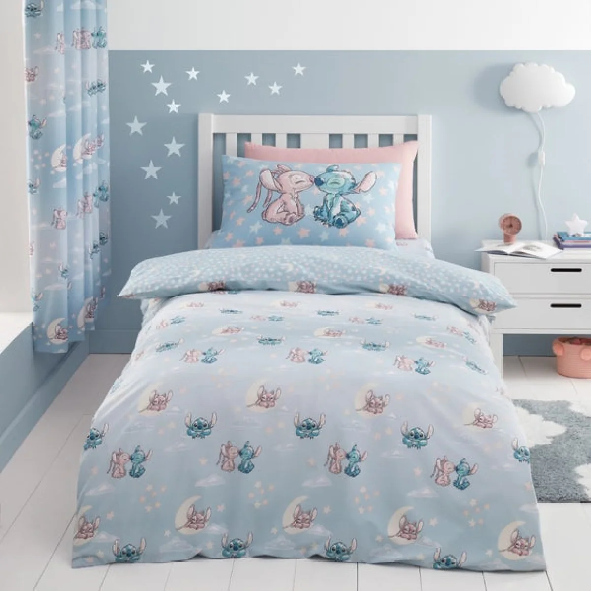 Stitch Duvet Cover and Pillowcase Set Grey – image 1