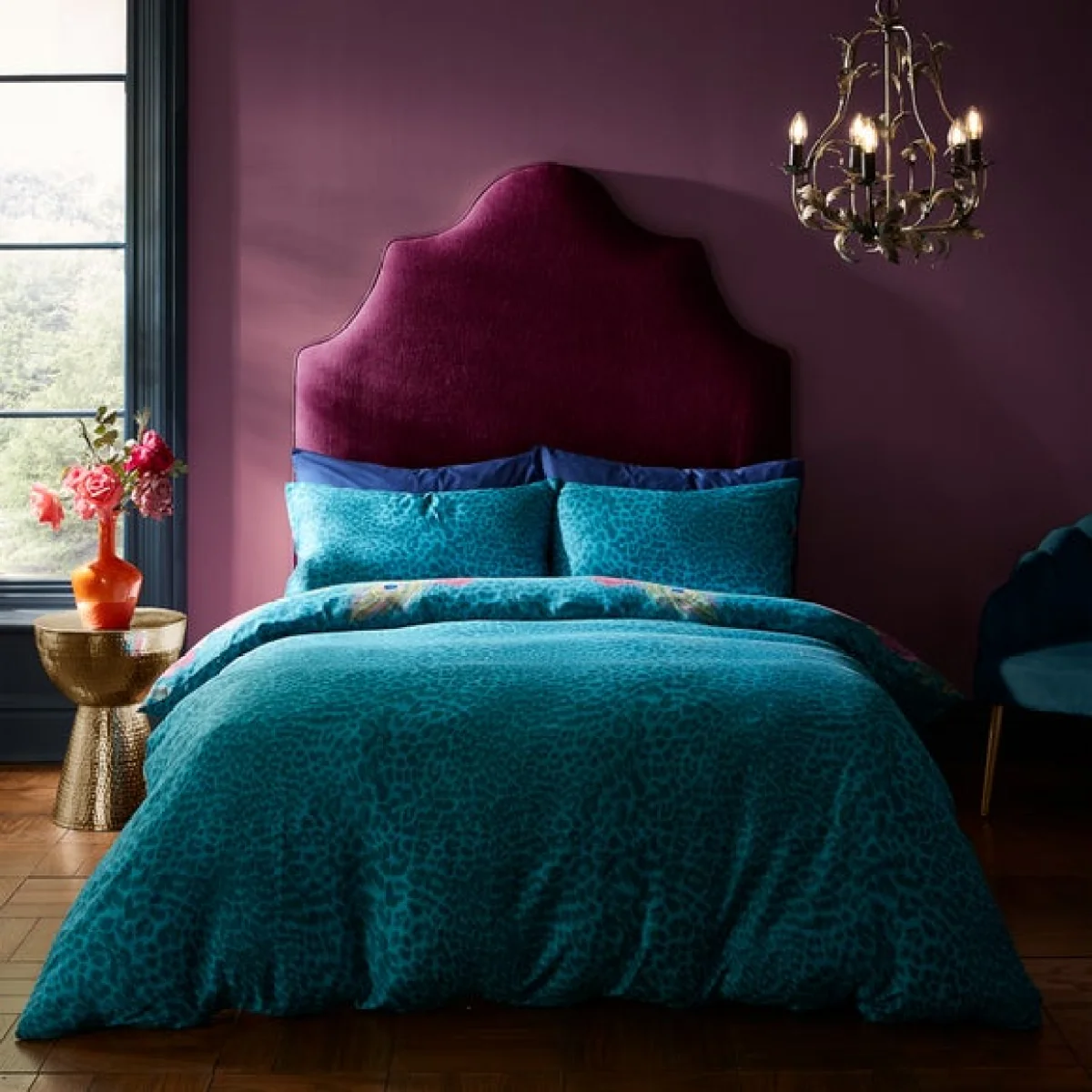Matthew Williamson Xanadu Peacock 200 Thread Count Cotton Pink Duvet Cover and Pillowcase Set Pink – image 4