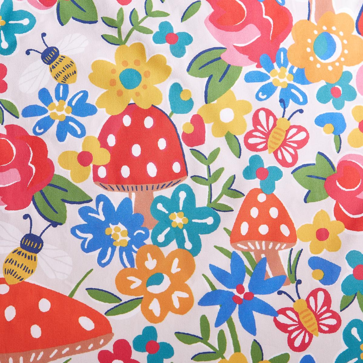 Toadstool Floral Bright Duvet Cover and Pillowcase Set MultiColoured – image 7