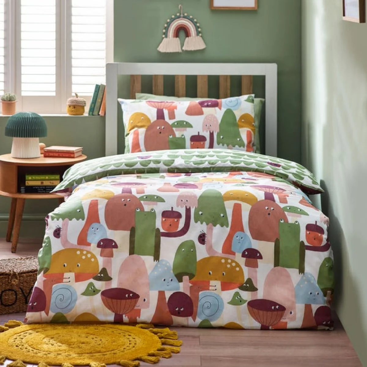 Funguys Duvet Cover & Pillowcase Set Green – image 2
