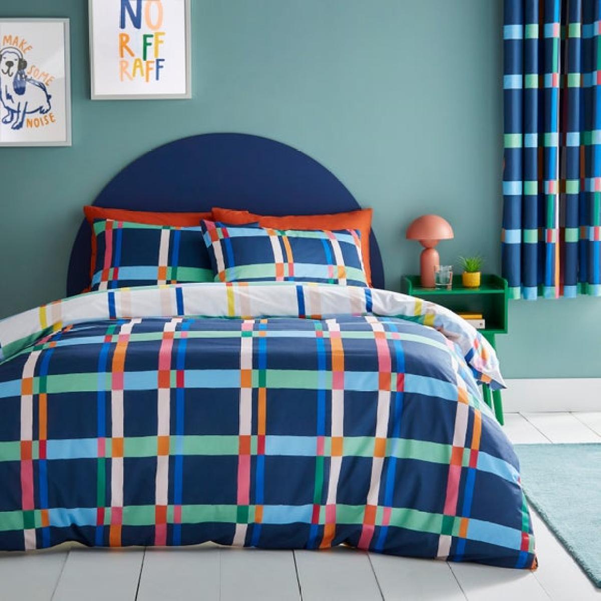 Bright Check Polycotton Duvet Cover & Pillowcase Set – image 2