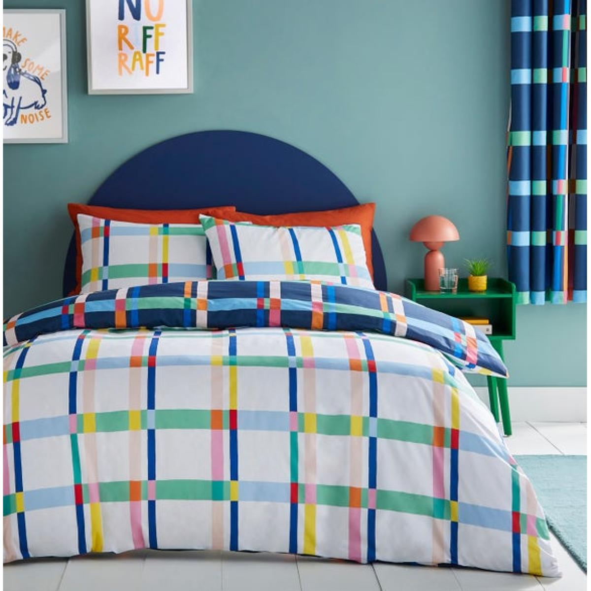 Bright Check Polycotton Duvet Cover & Pillowcase Set – image 3