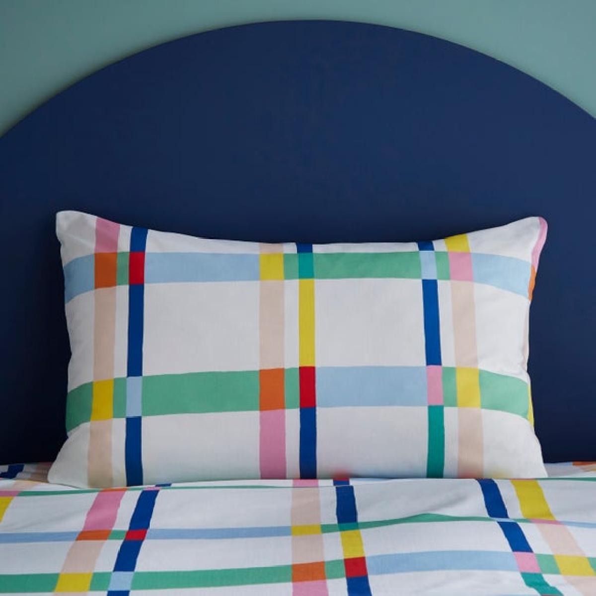 Bright Check Polycotton Duvet Cover & Pillowcase Set – image 4