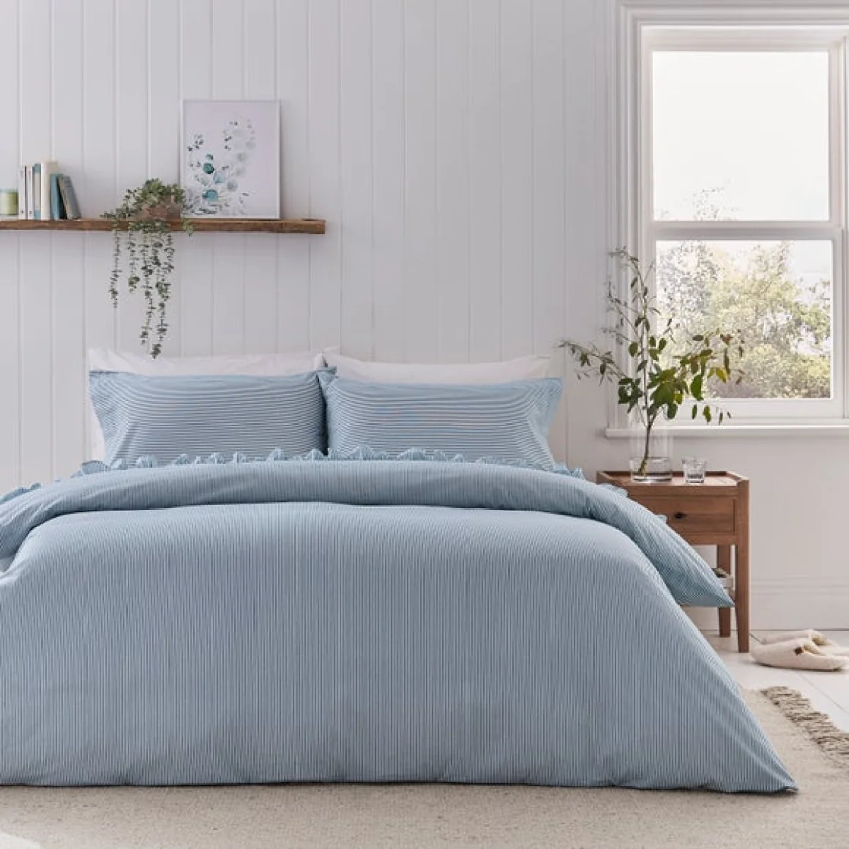 Bronwyn Frill Duvet Cover Set Blue – image 2