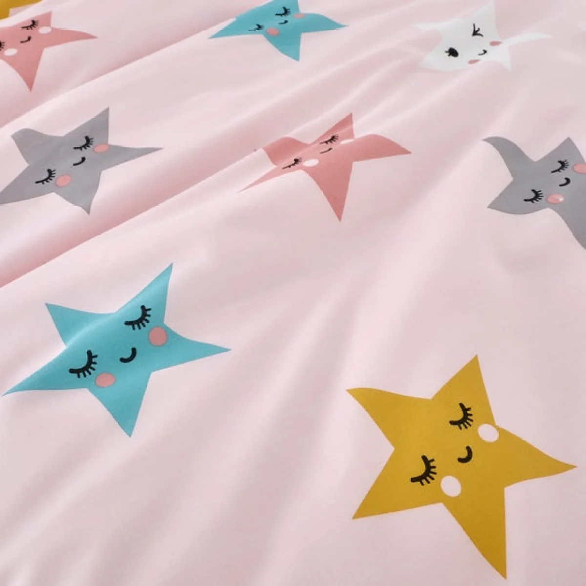 Cosatto Happy Stars 100% Cotton Duvet Cover and Pillowcase Set Pink, Blue and White – image 3