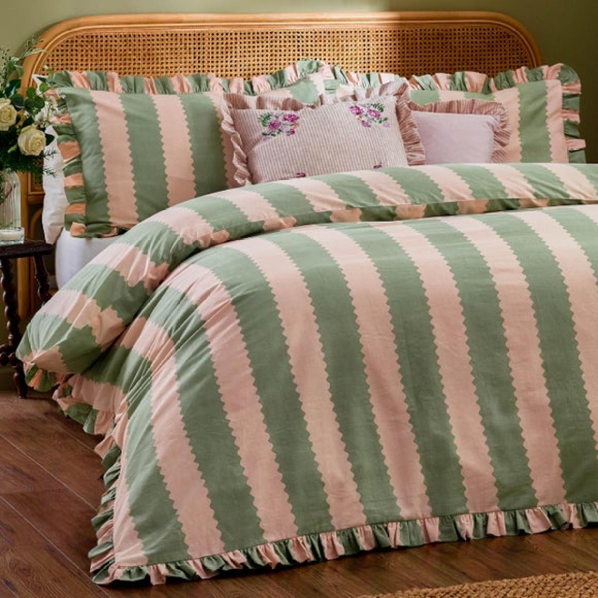 Wylder Nature Birdie Stripe Polycotton Duvet Cover & Pillowcase Set – image 3