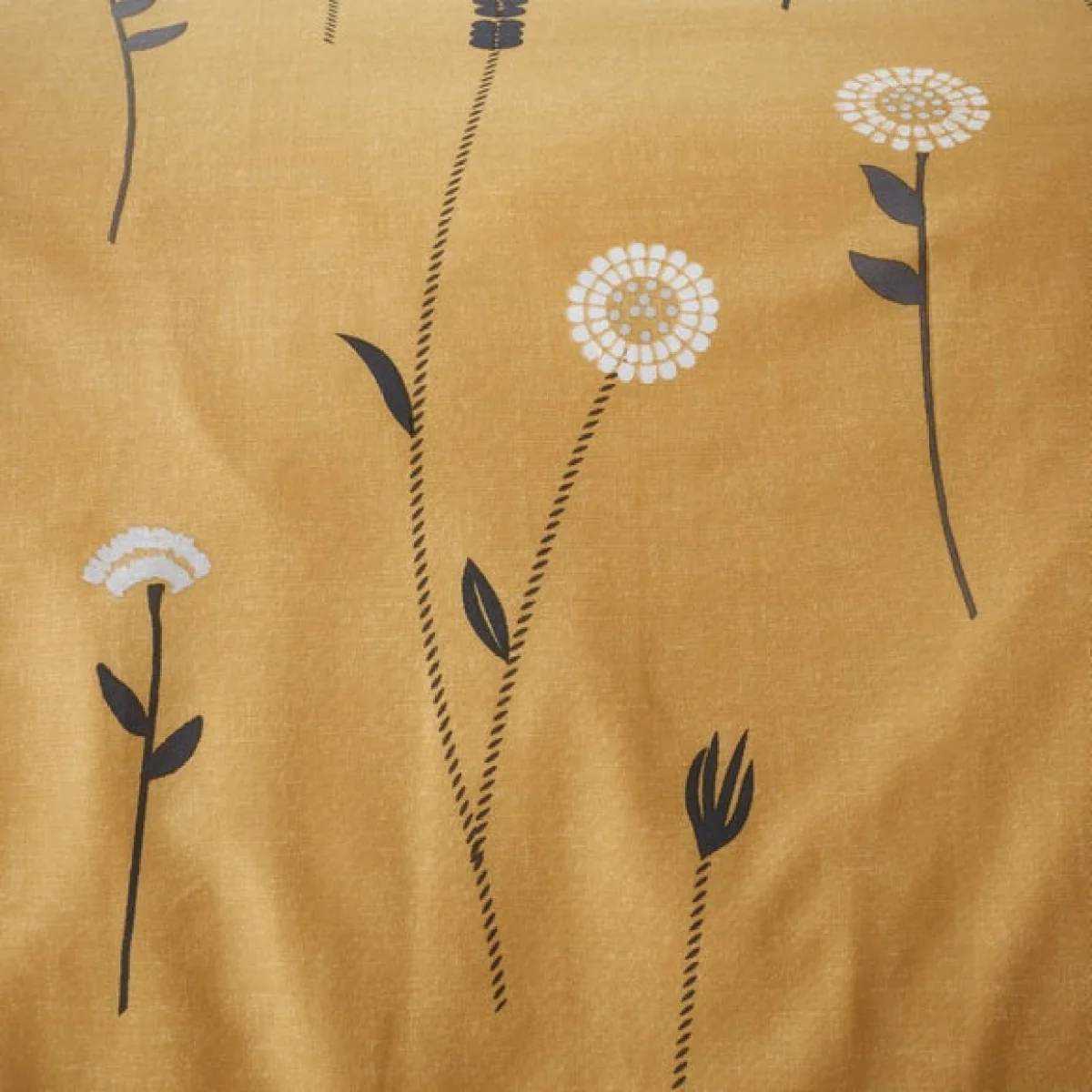Scandi Floral Grey Duvet Cover and Pillowcase Set Grey/Yellow/White – image 5