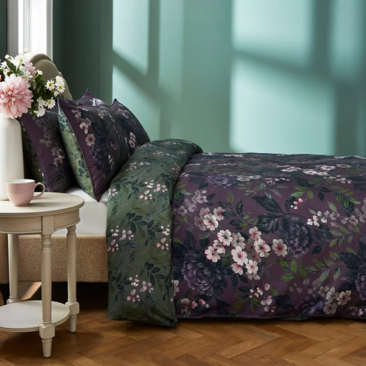 Dorma Giverny Damson Duvet Cover and Pillowcase Set Damson (Purple) – image 2