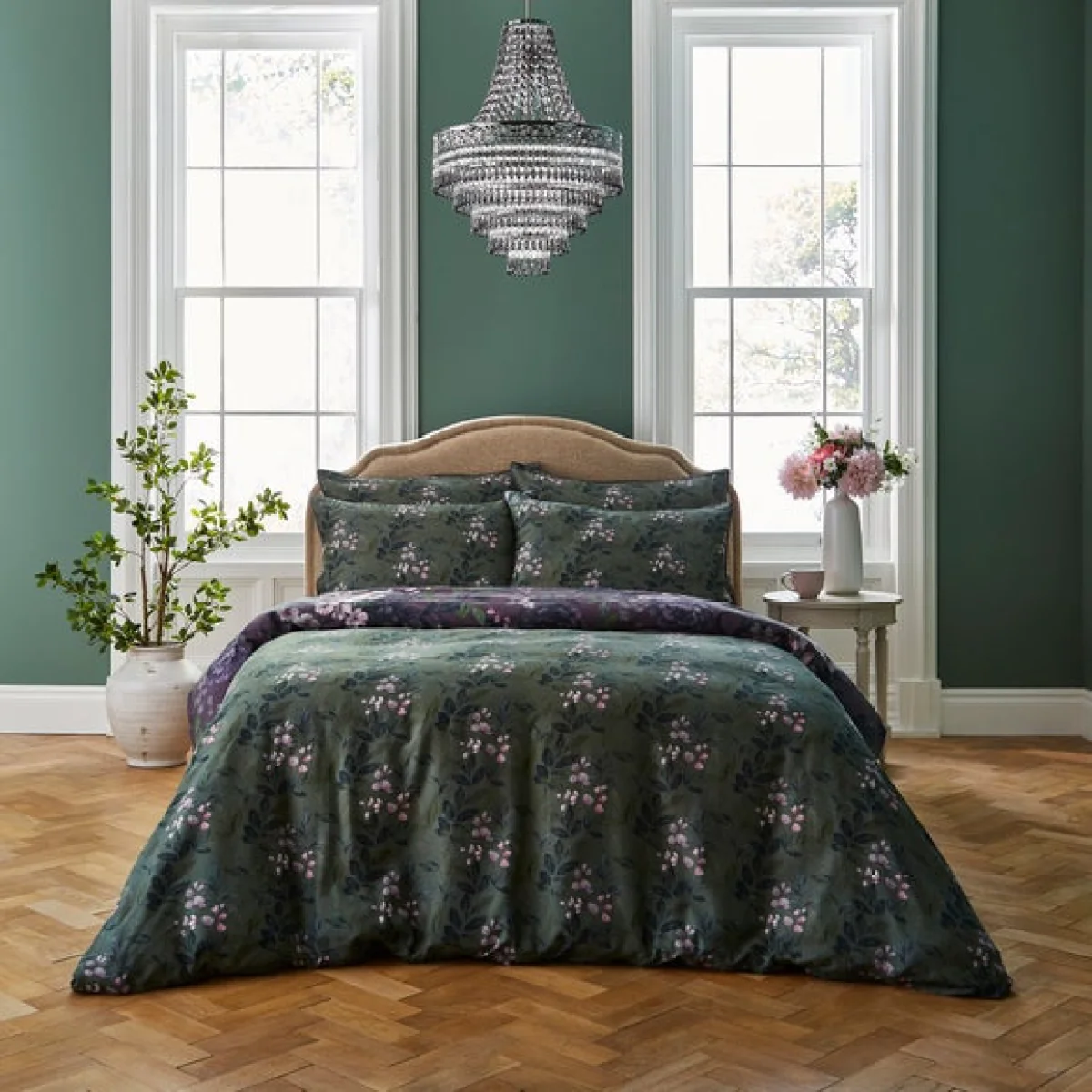 Dorma Giverny Damson Duvet Cover and Pillowcase Set Damson (Purple) – image 3