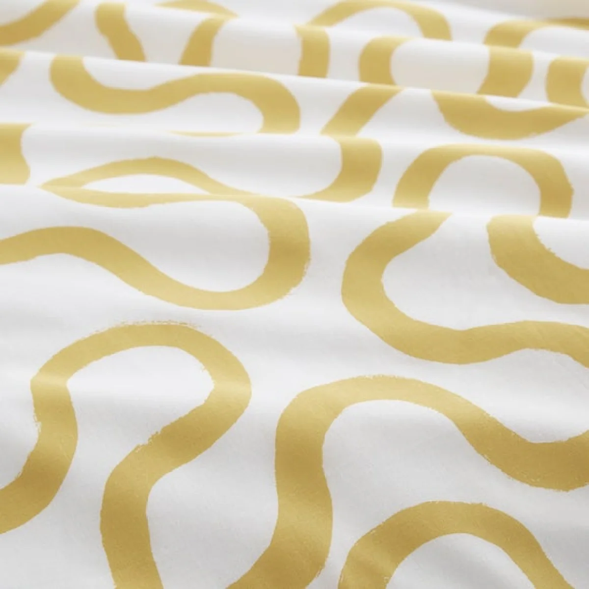 Elements Wiggins Wiggle Ochre Cotton Duvet Cover and Pillowcase Set Ochre – image 6