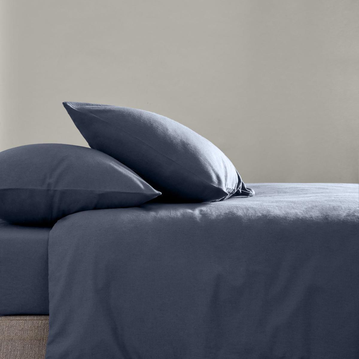 Simply Brushed Cotton Duvet Cover and Pillowcase Set Navy (Blue) – image 2