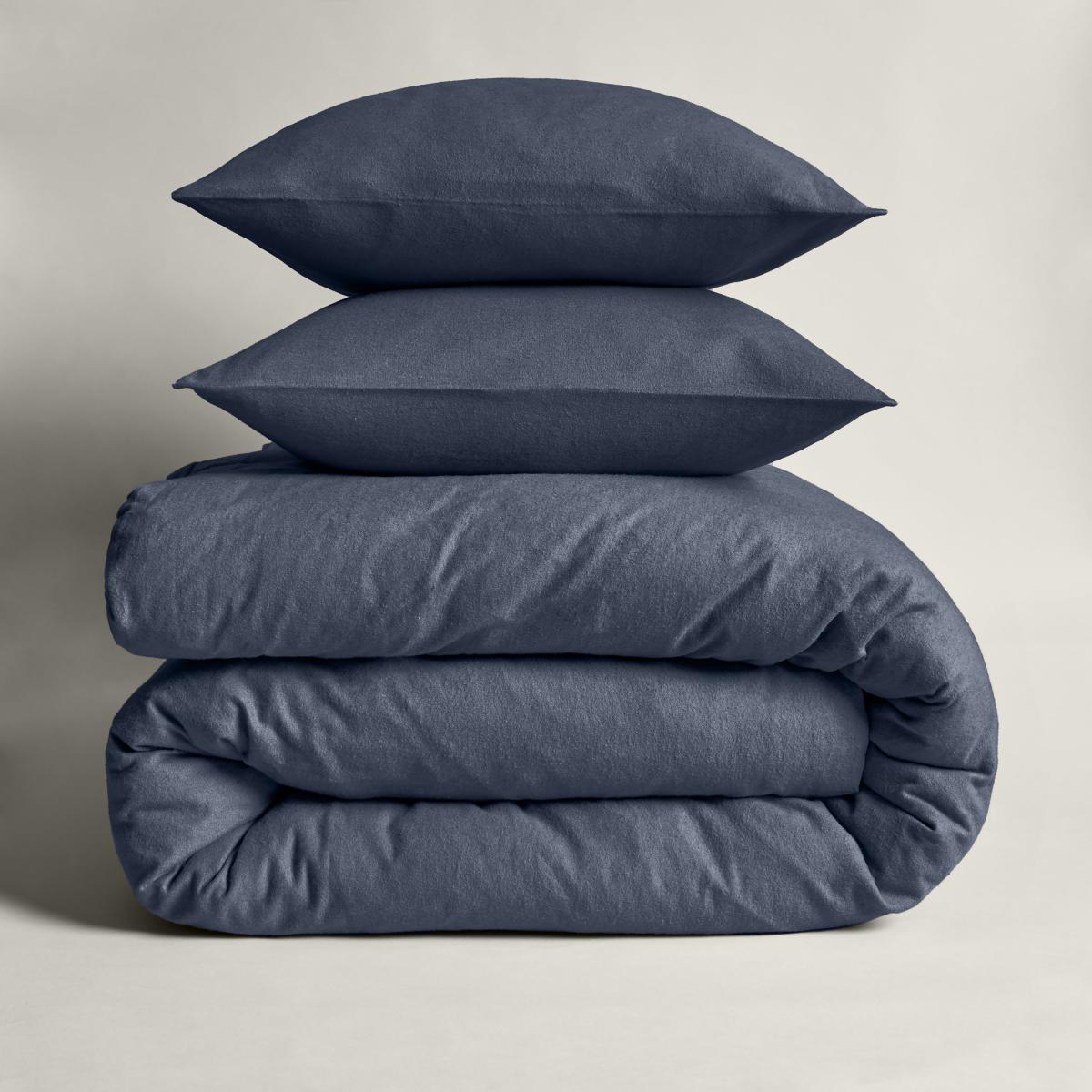 Simply Brushed Cotton Duvet Cover and Pillowcase Set Navy (Blue) – image 3