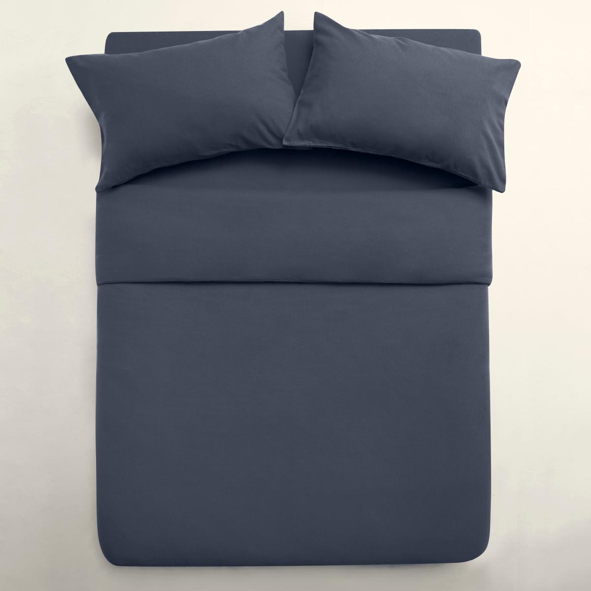 Simply Brushed Cotton Duvet Cover and Pillowcase Set Navy (Blue) – image 4