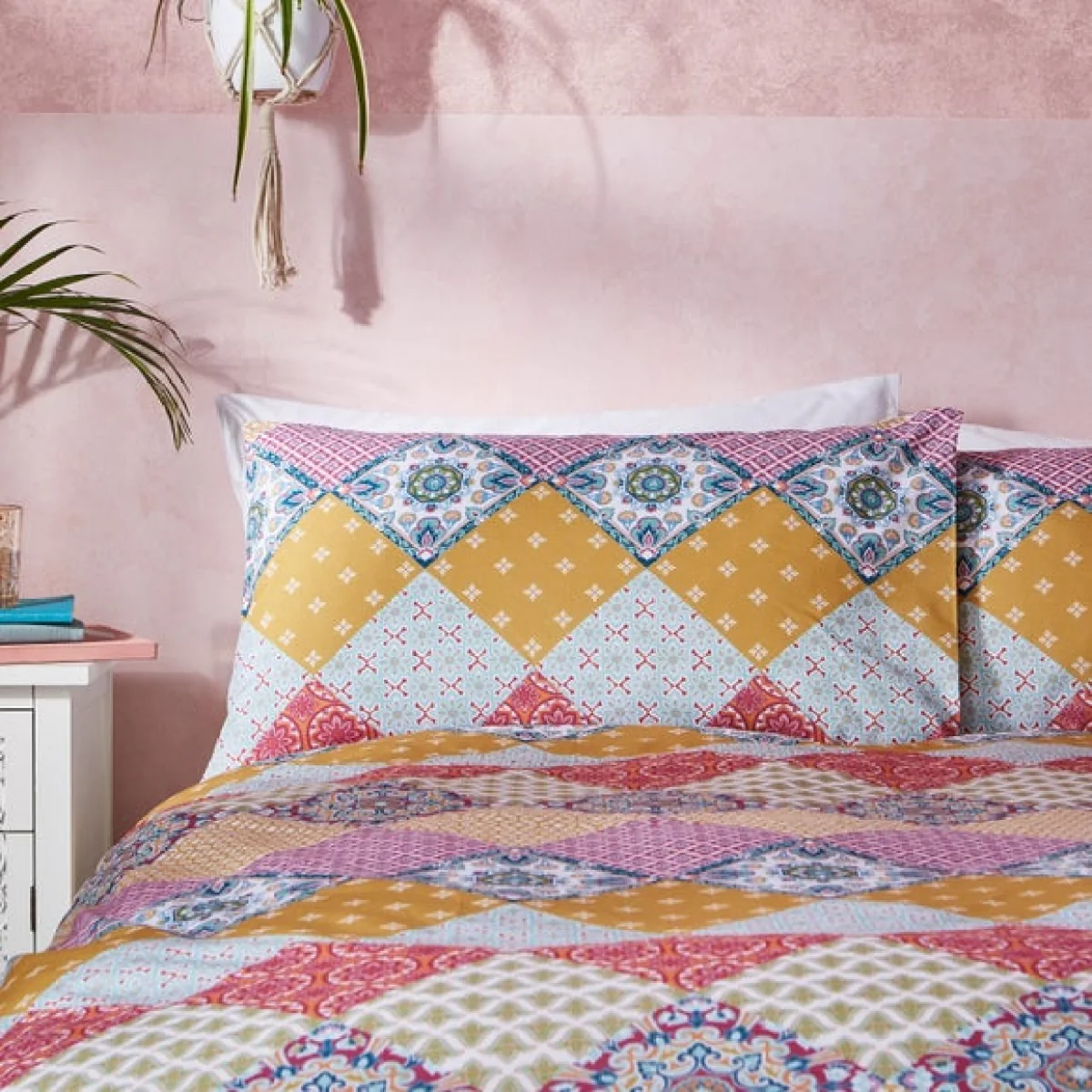 Global Patchwork Duvet Cover Set Pink – image 7