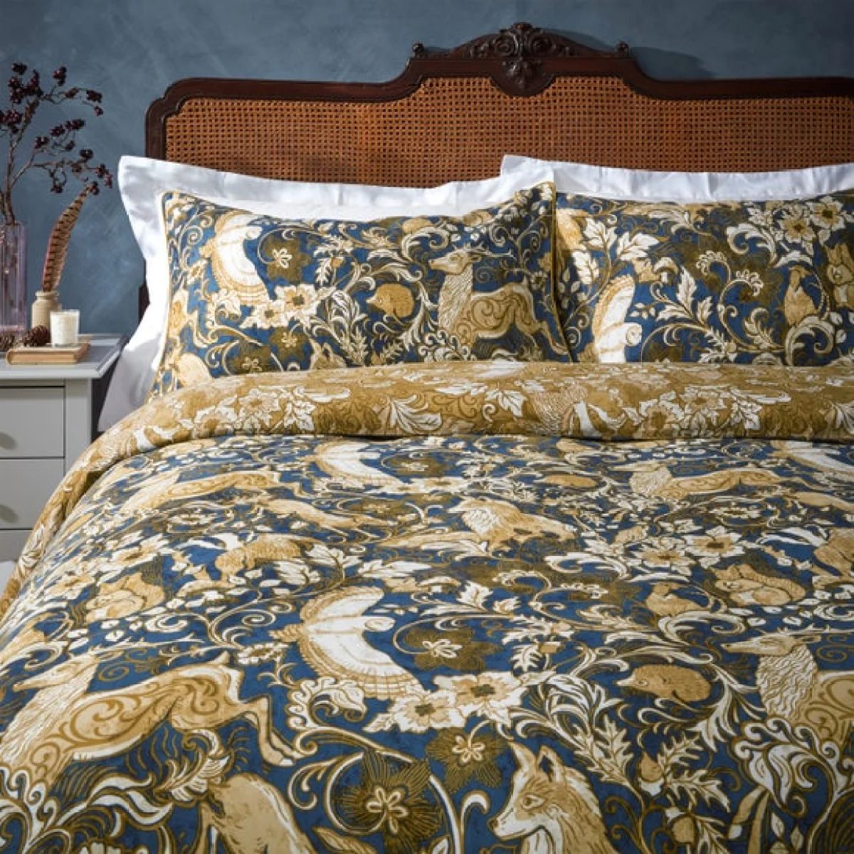 Paoletti Harewood Emerald 100% Cotton Duvet Cover & Pillowcase Set Green/Yellow/White – image 3