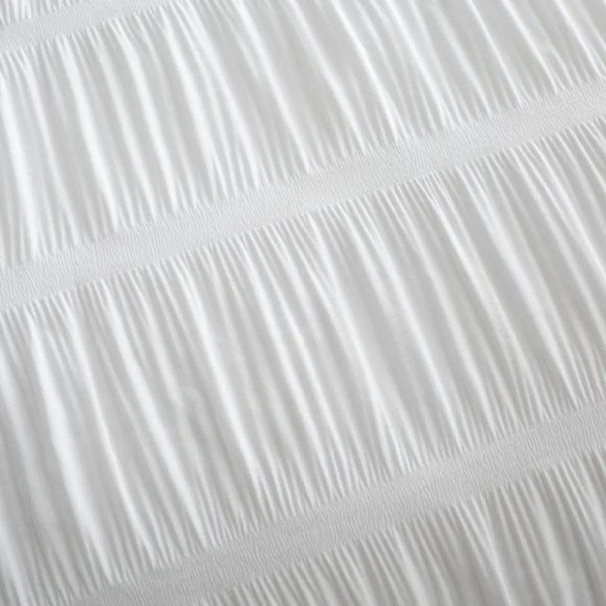 Seersucker White Reversible Duvet Cover & Pillowcase Set Natural (White) – image 4