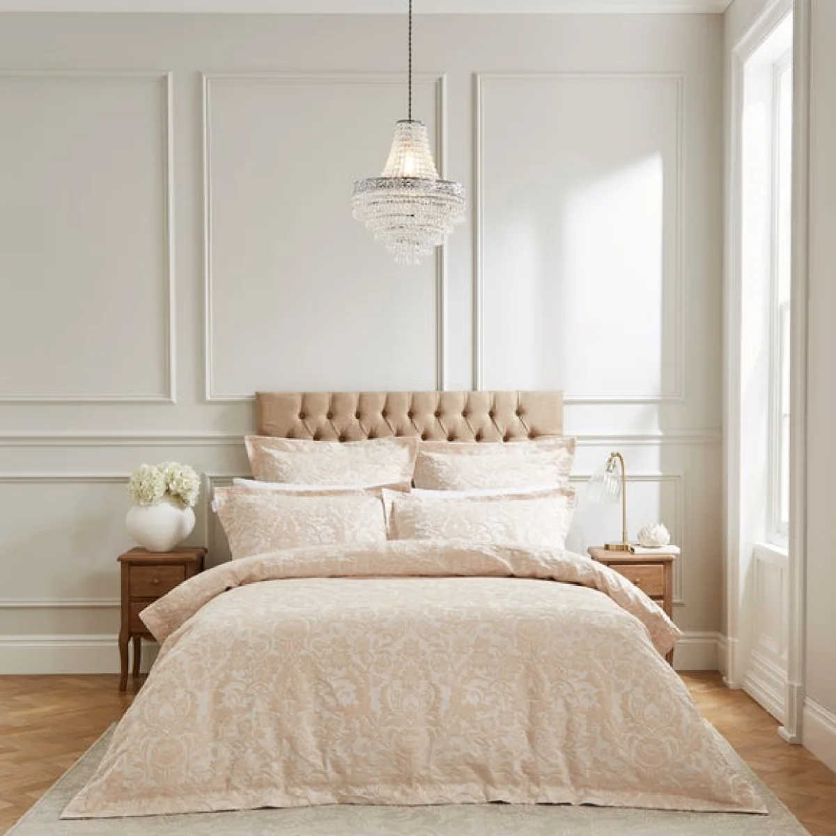 Dorma Winchester Champagne Duvet Cover and Pillowcase Set Beige – image 1