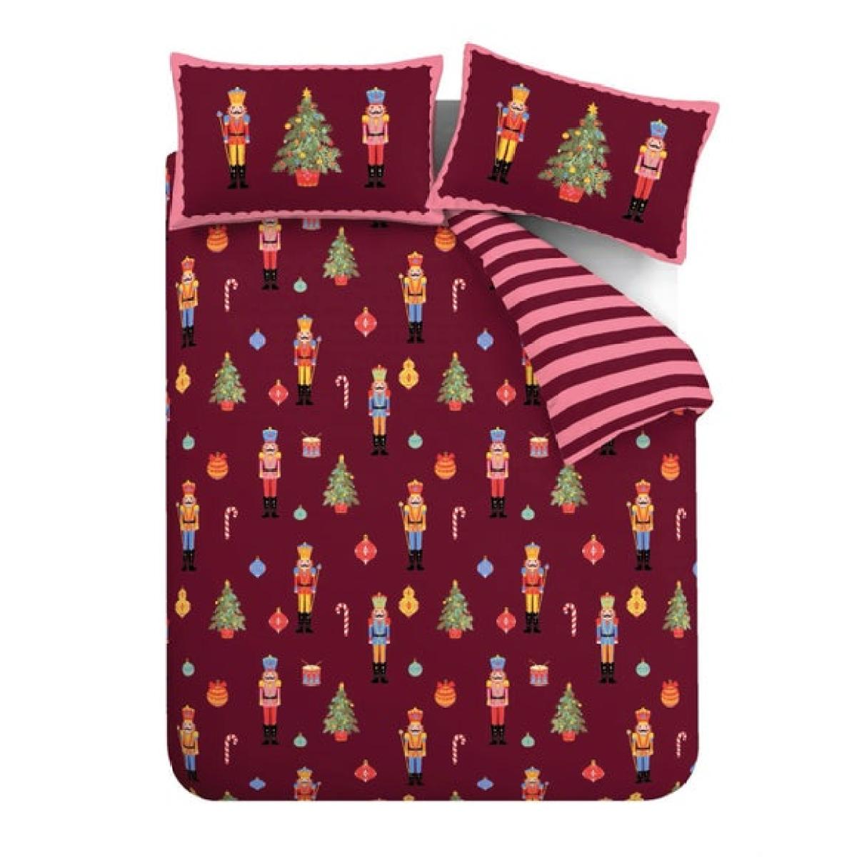 Catherine Lansfield Christmas Nutcracker Stripe Polycotton Duvet Cover & Pillowcase Set – image 5