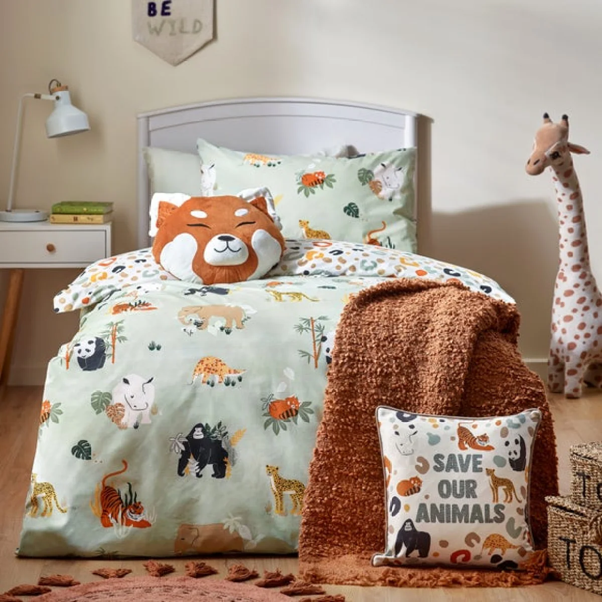 Wildlife Duvet Cover & Pillowcase Set Green – image 2