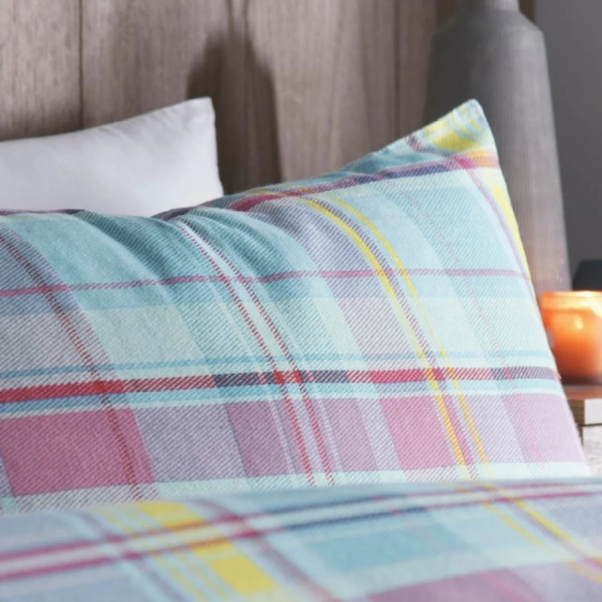 Applecross Checked Natural Duvet Cover and Pillowcase Set Natural – image 3
