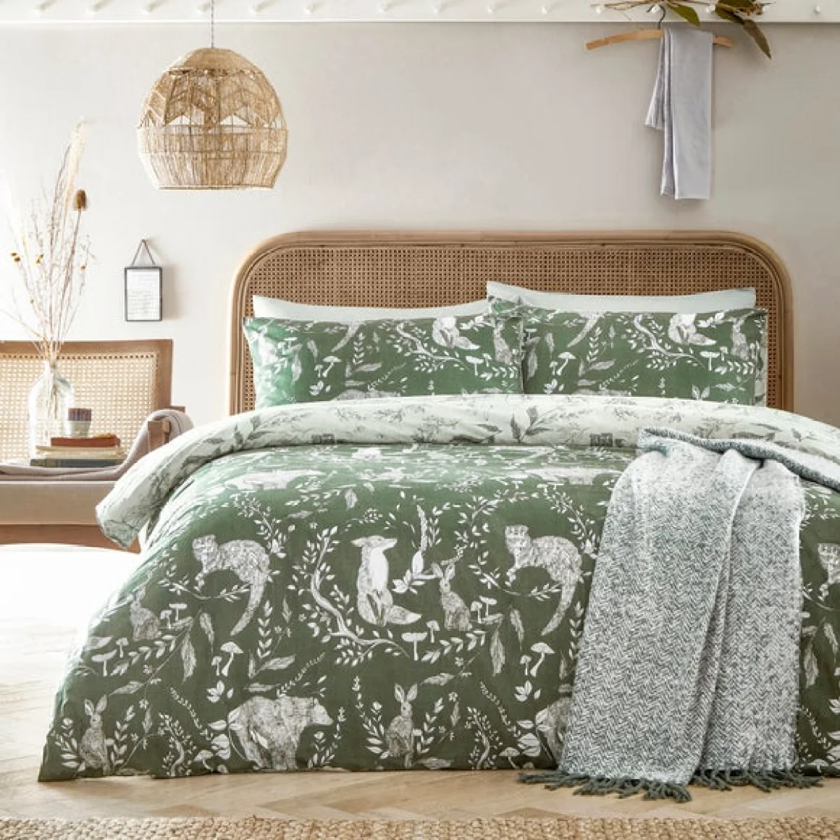furn. Buckthorn Duvet Cover Set Evergreen Green – image 4