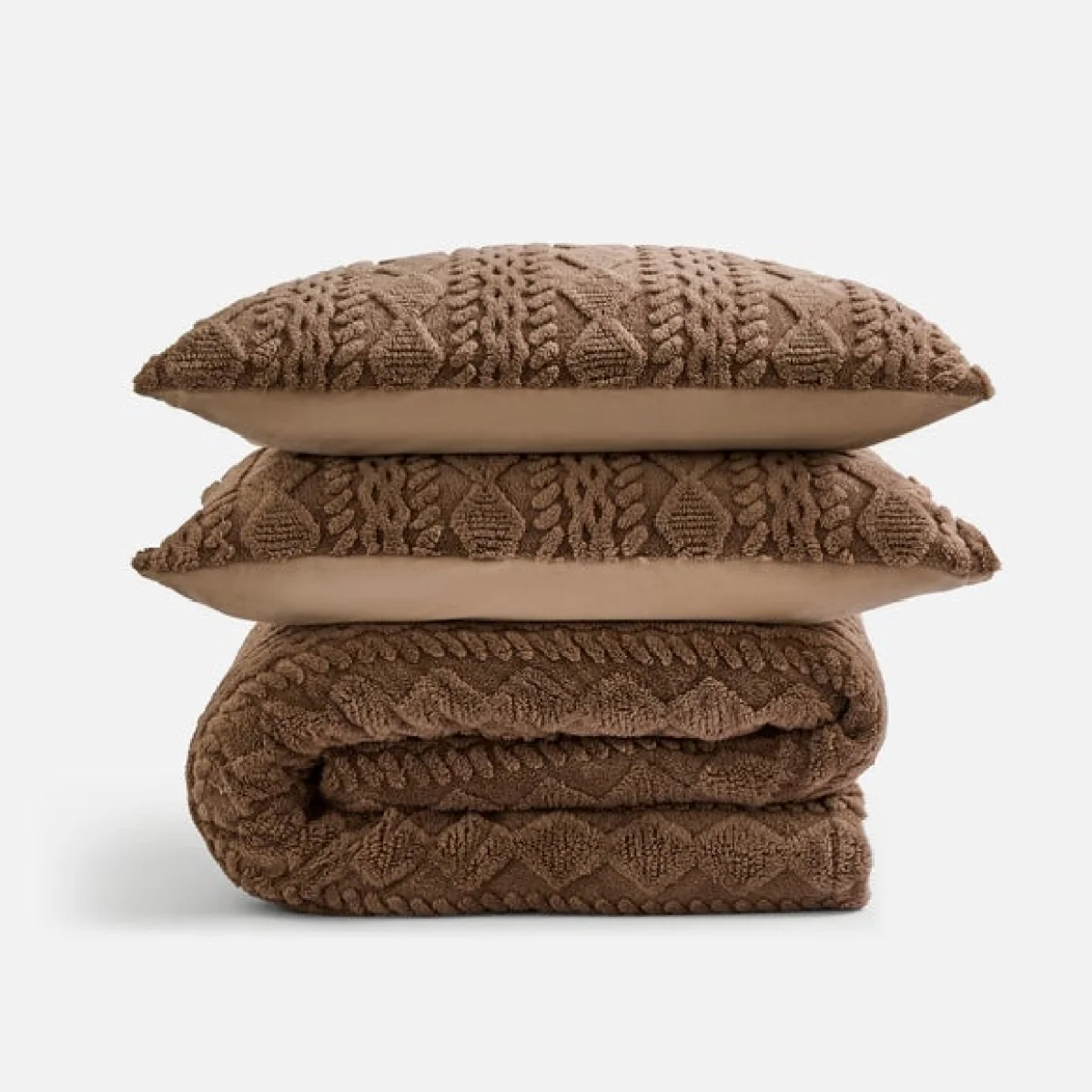 Cable Fleece Duvet Cover and Pillowcase Set – image 5