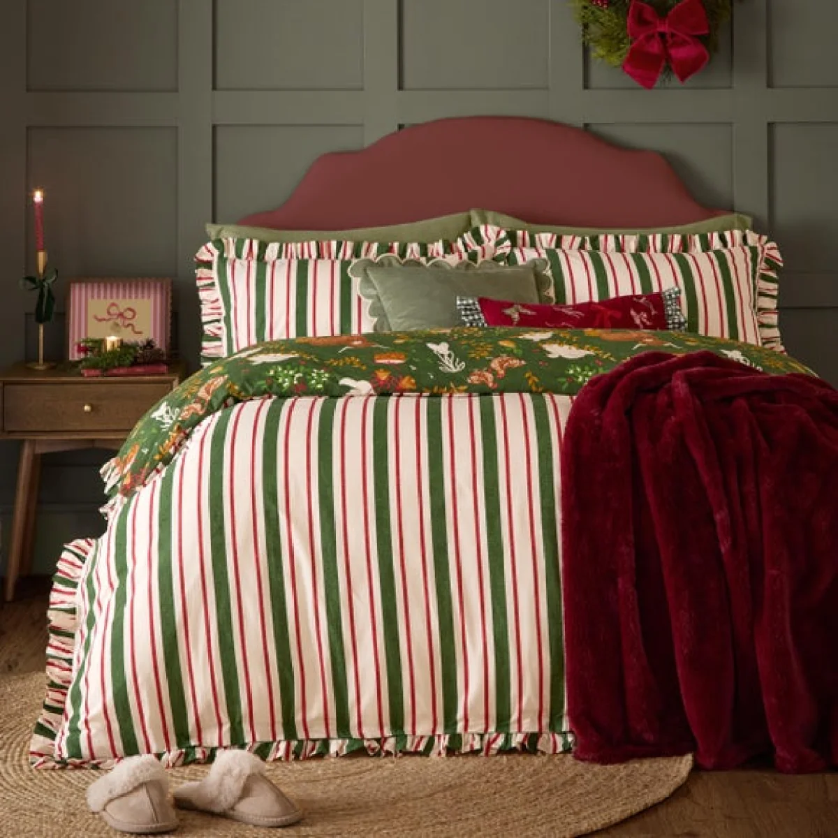 Furn. Twelve Days Frill Polycotton Duvet Cover & Pillowcase Set – image 2