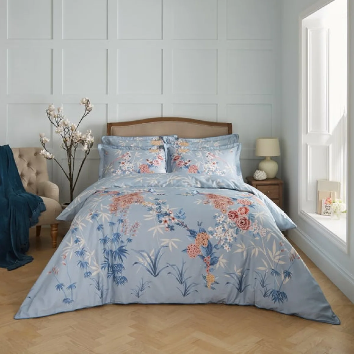 Dorma Love Bird Teal Duvet Cover and Pillowcase Set Teal (Blue) – image 1