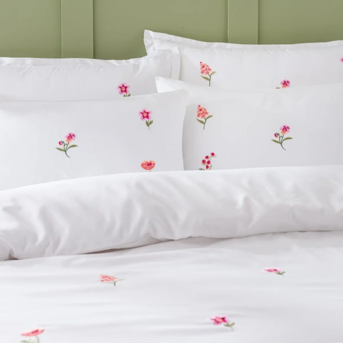 Rosetta Floral Embroirdery Duvet Cover & Pillowcase Set Pink – image 2