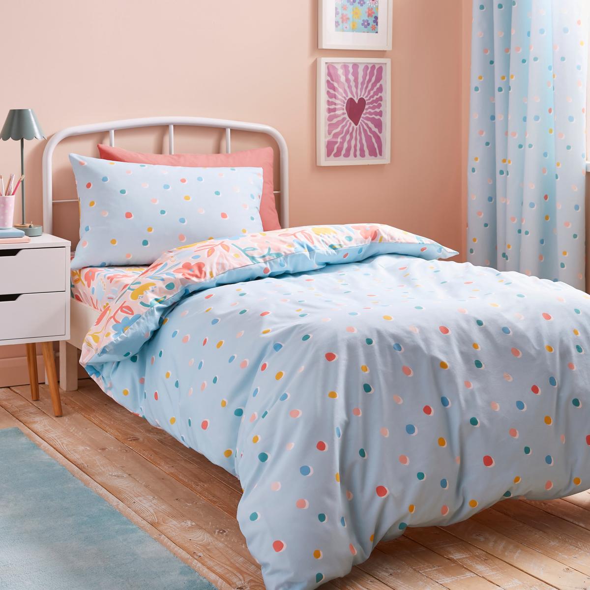 Bold Floral 100% Cotton Reversible Duvet Cover and Pillowcase Set – image 1