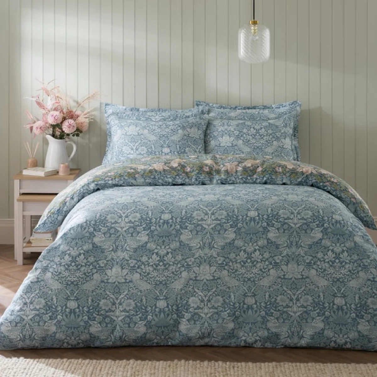 Strawberry Thief 100% Cotton Duvet Cover & Pillowcase Set – image 2