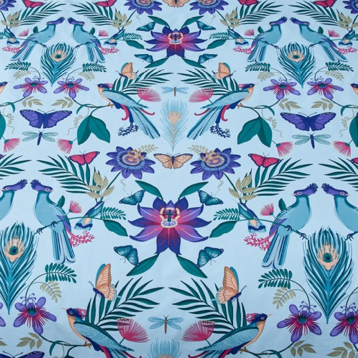 Catherine Lansfield Mya Tropical Floral Duck Egg Blue Duvet Cover and Pillowcase Set Duck Egg (Blue) – image 4