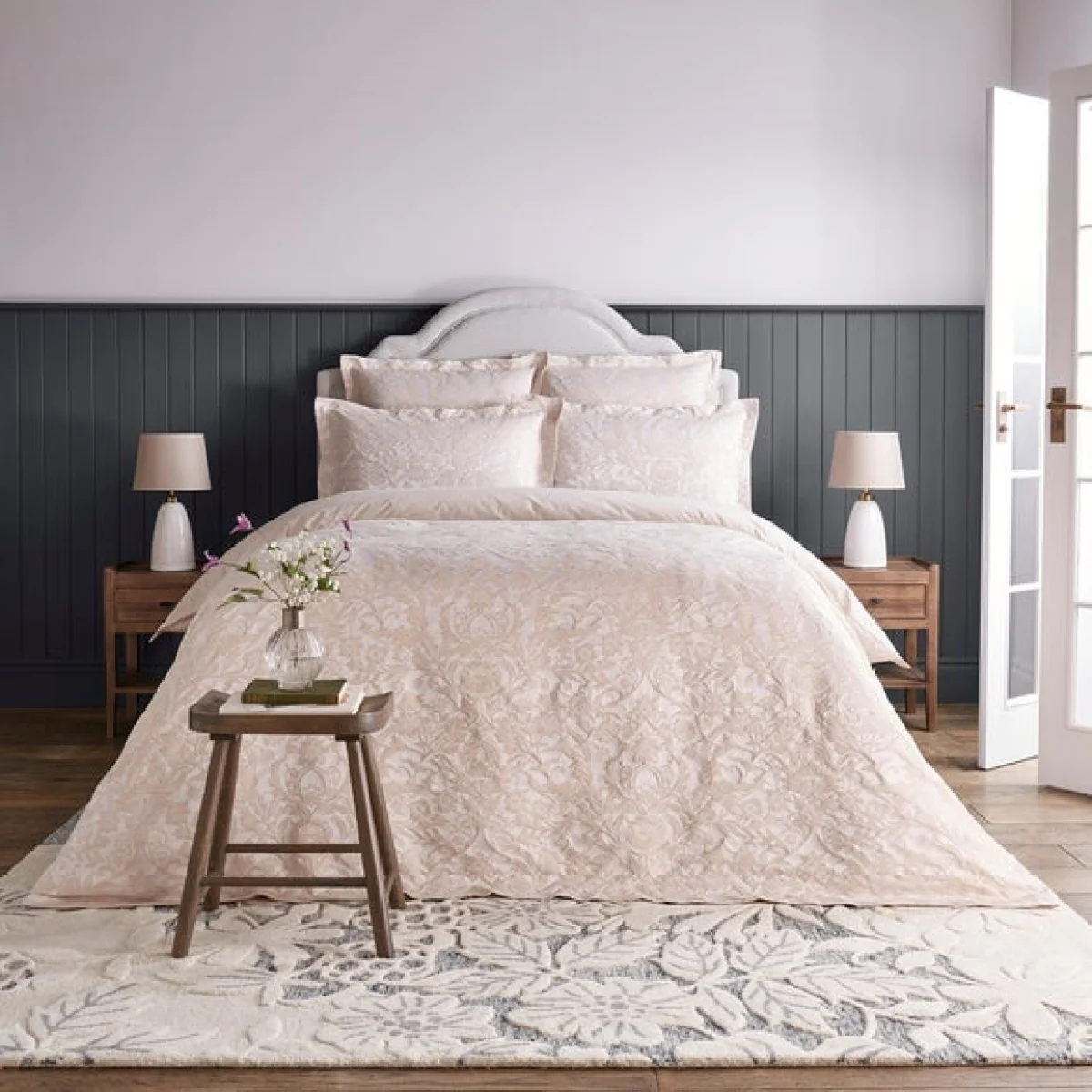 Dorma Winchester Champagne Duvet Cover and Pillowcase Set Beige – image 1