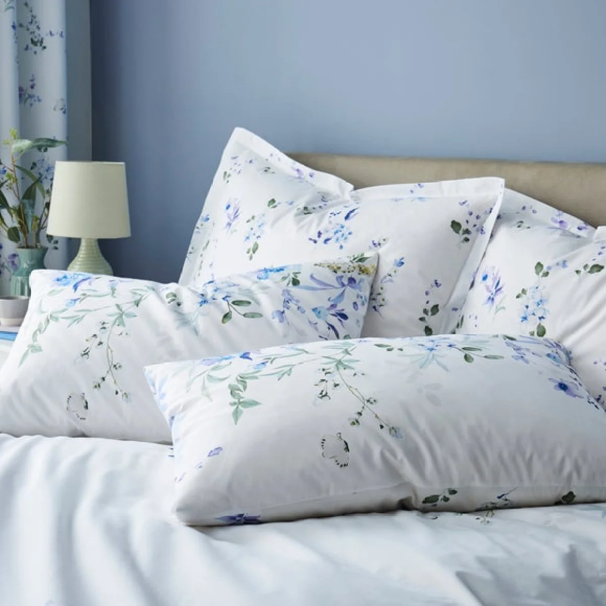 Nola Floral Blue Duvet Cover and Pillowcase Set Blue – image 7