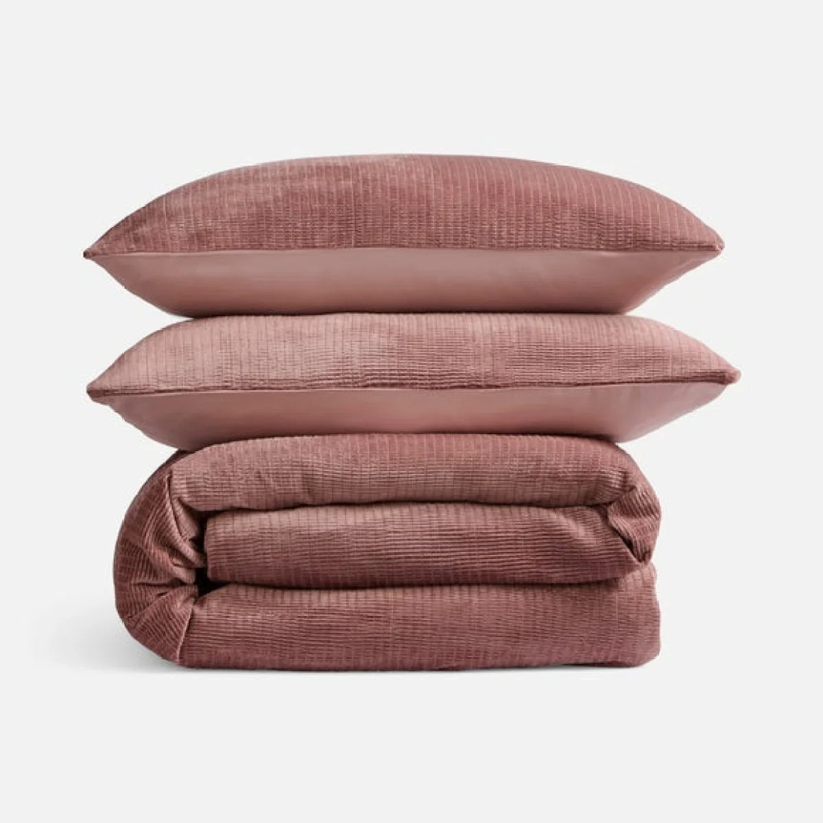 Ruched Velour Duvet Cover and Pillowcase Set – image 4
