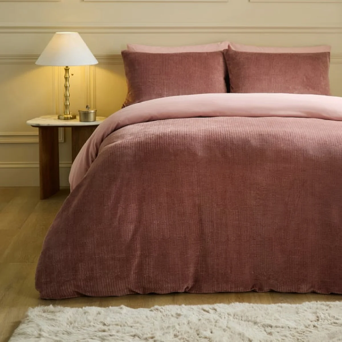 Ruched Velour Duvet Cover and Pillowcase Set – image 1