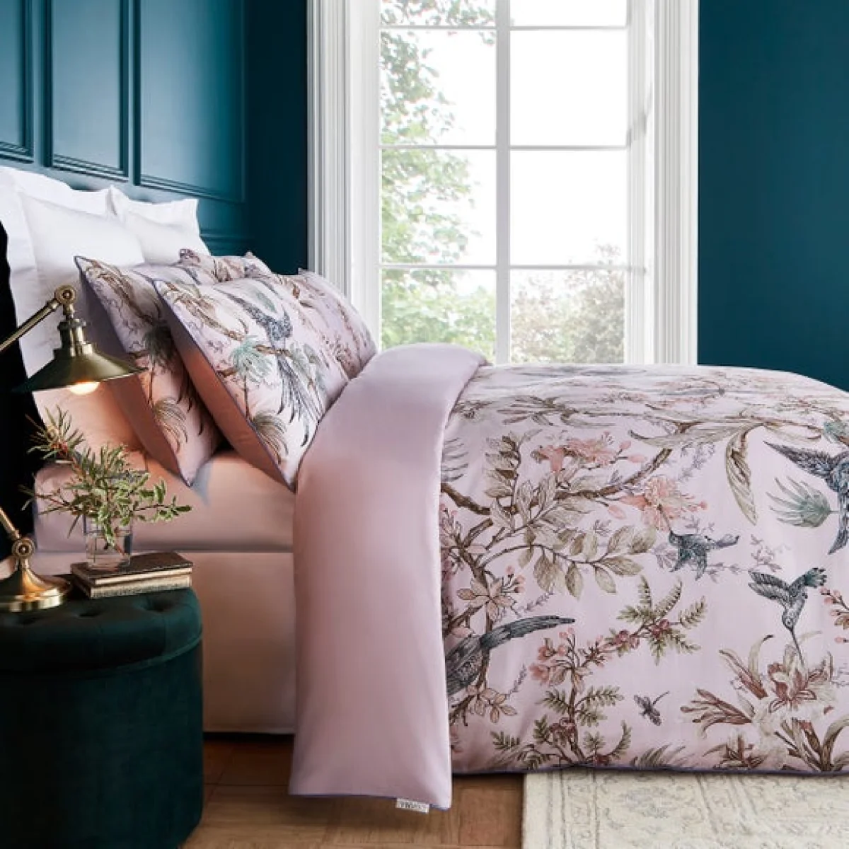 Dorma Lillian 100% Cotton Duvet Cover and Pillowcase Set Mauve – image 6