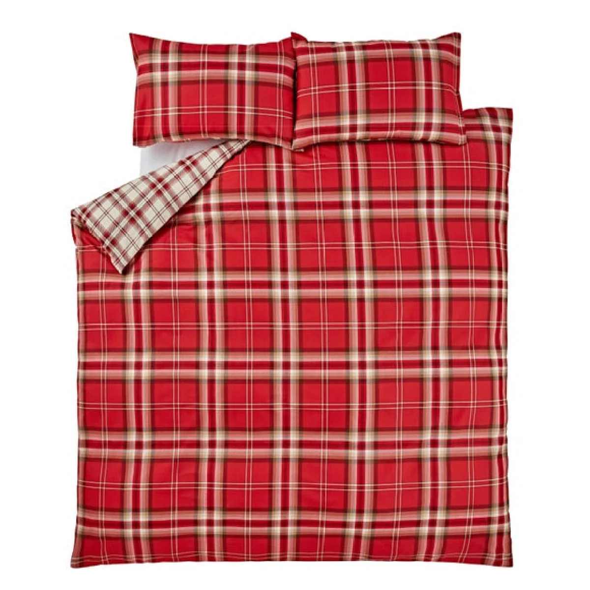 Kelso Check Duvet Cover & Pillowcase Set Red – image 6
