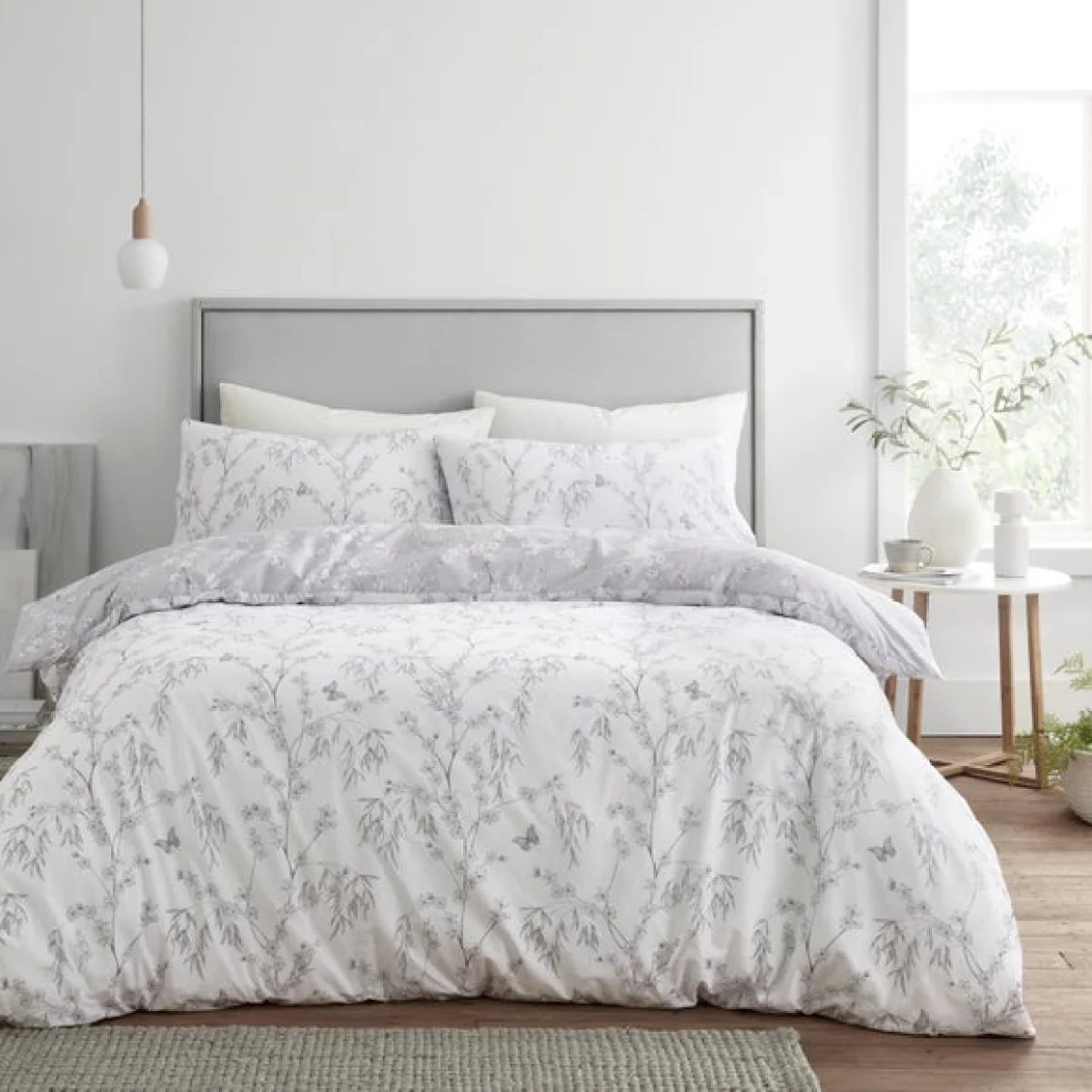 Cassia Grey Duvet Cover & Pillowcase Set Grey – image 3