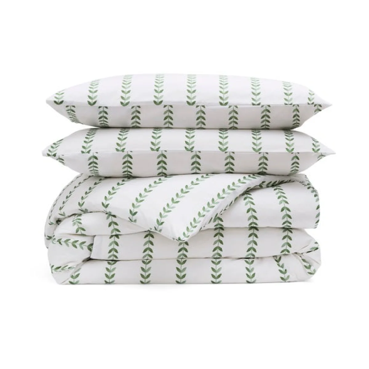 Trailing Leaf Stripe 100% Cotton Duvet Cover & Pillowcase Set – image 5
